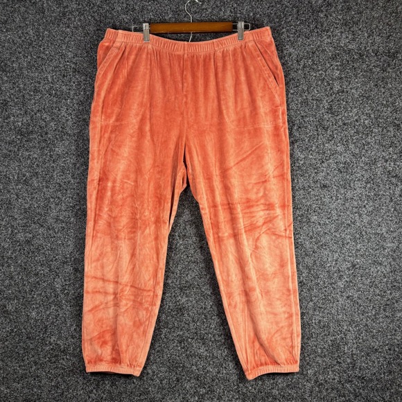 aerie Pants - Aerie Velour Joggers XL Terracotta Orange High Rise Elastic Waist Sweatpants